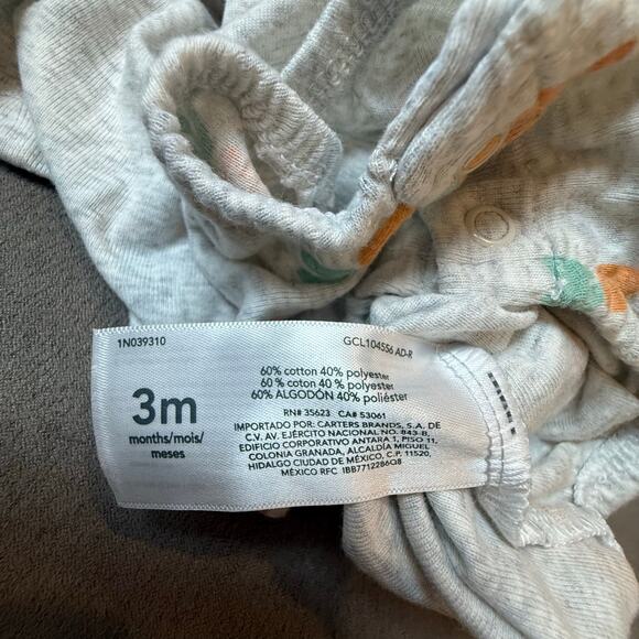 Carter's Carrot Print Romper Dress Baby Girl 3 Months Easter Cute - Picture 4 of 5